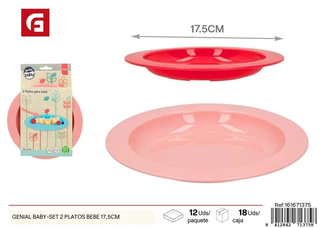 Set de platos de bebé de 17.5 cm - Genial Baby - 2 unidades