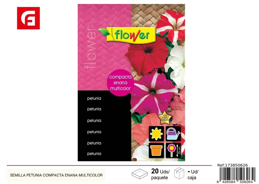 Semilla de petunia compacta enana multicolor - Semillas para el jardín