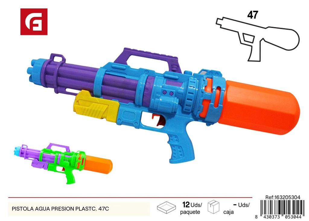 Pistola de agua a presión de plástico 47 cm - Juguetes de verano acuáticos