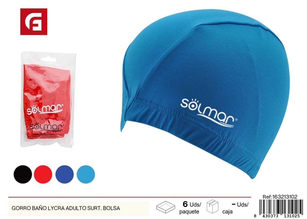 Gorro de baño lycra adulto surtido - Equipamiento de natación