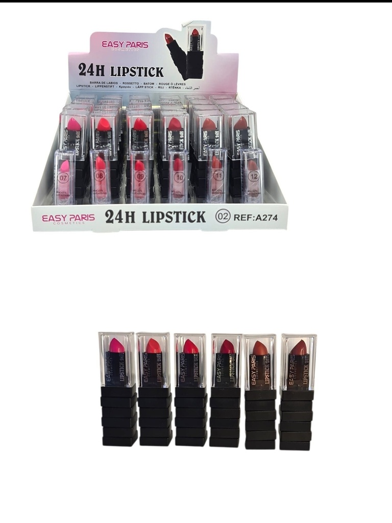 Barras de labios 24h 24 unidades - Cosméticos y maquillaje de labios