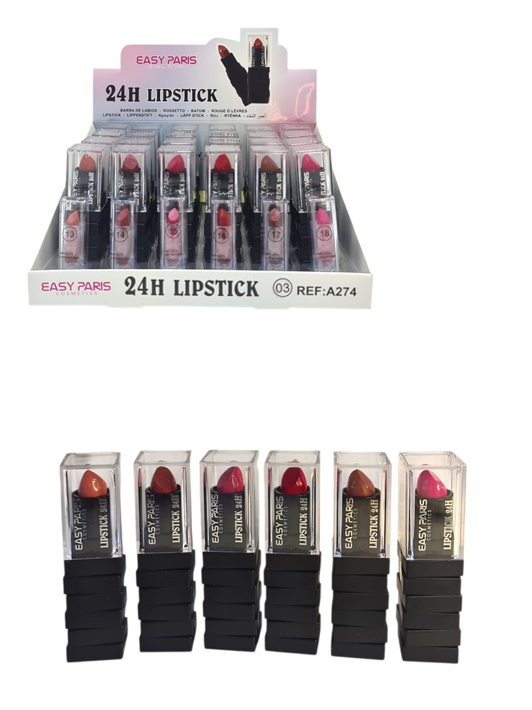 Barras de labios 24h 24 unidades - Cosméticos y maquillaje de labios