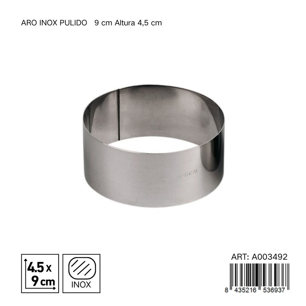 ARO INOX PULIDO 9 CM - Utensilios de repostería y moldes
