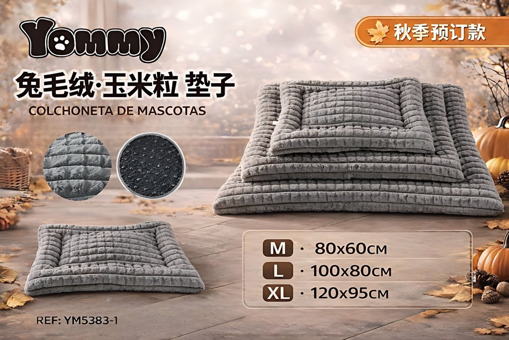 Colchoneta para perro de felpa gris - Accesorios y camas para mascotas