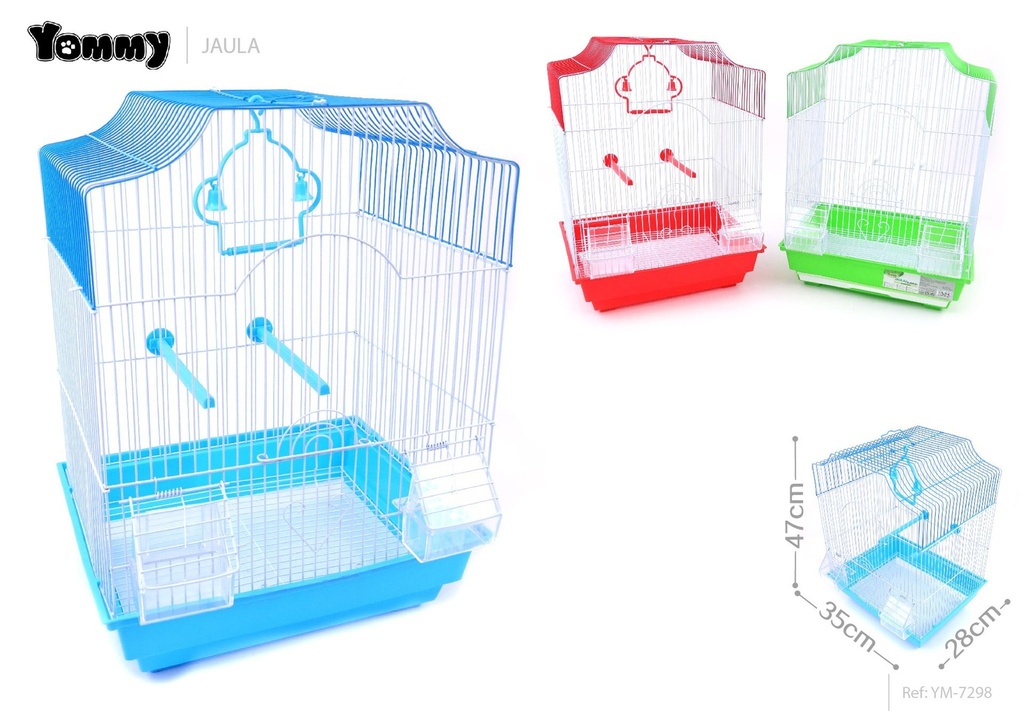 Jaula para mascotas con techo curvado 35x28x47 cm - Espacio seguro para aves