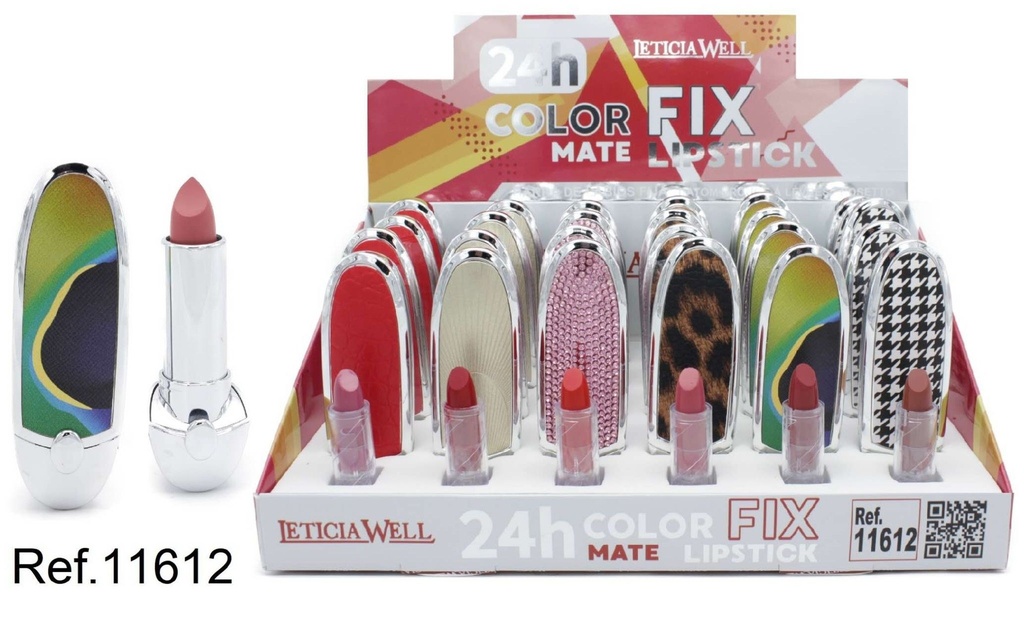 Barras de labios 24 horas fix plata (24 unidades) - Larga duración en maquillaje labial