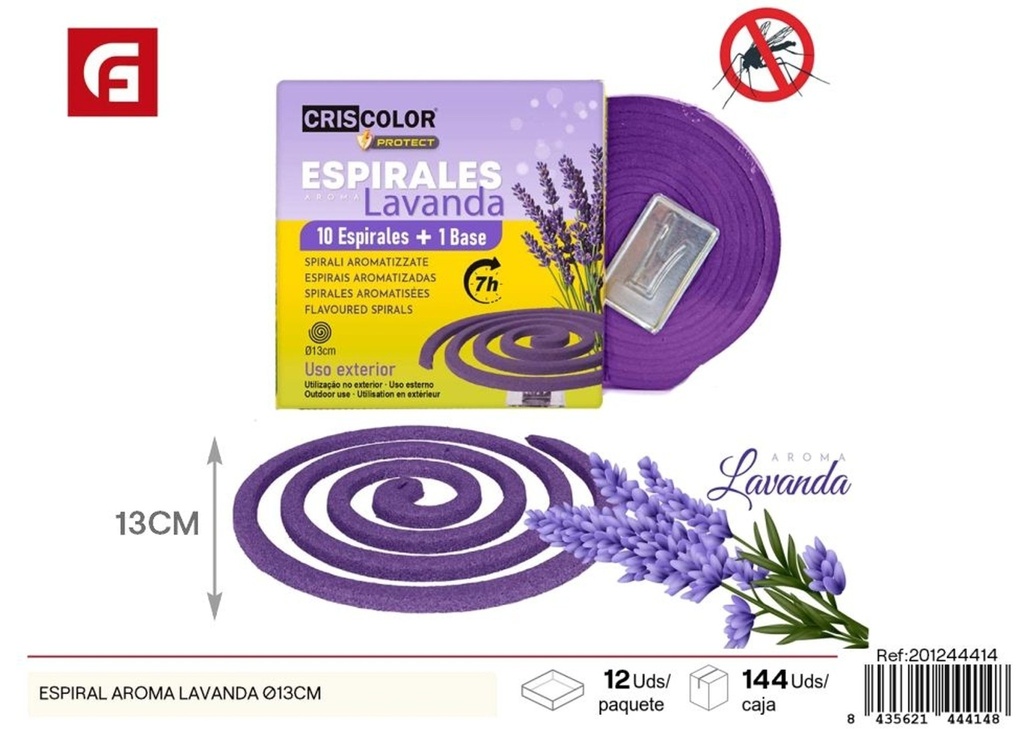 Espiral aroma lavanda Ø13 cm - Ambientadores y repelentes de insectos