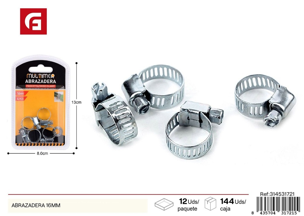 Abrazadera 16 mm - Accesorios de ferretería