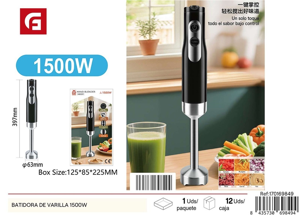 Batidora de varilla 1500W - Electrodomésticos de cocina
