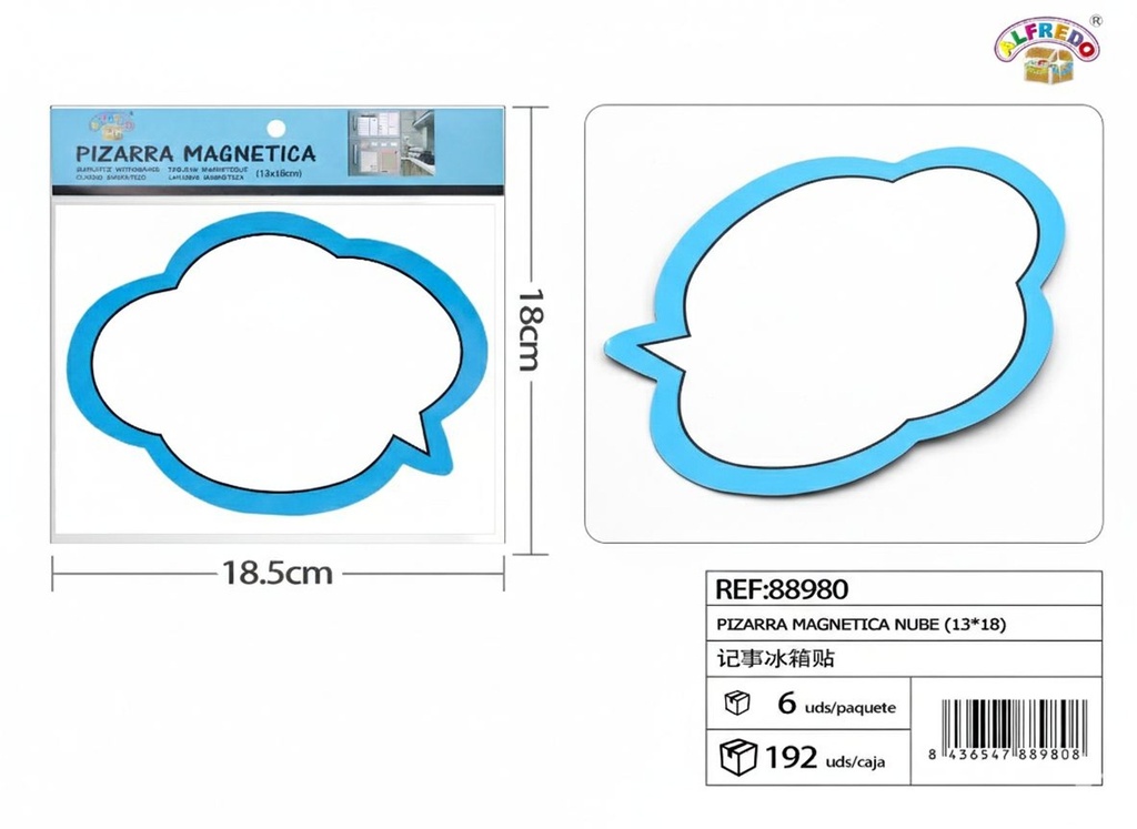 Pizarra magnética "Nube" 13x18 cm - Herramienta de organización
