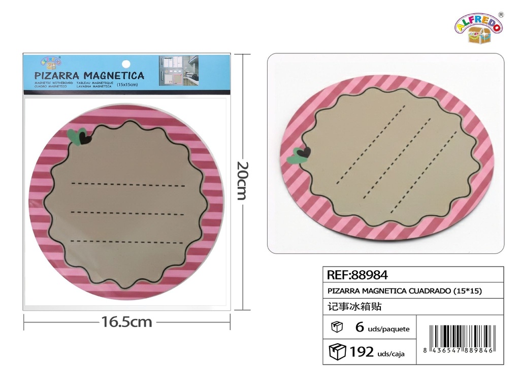 Pizarra magnética "Redondo" 15x15 cm - Herramienta de organización