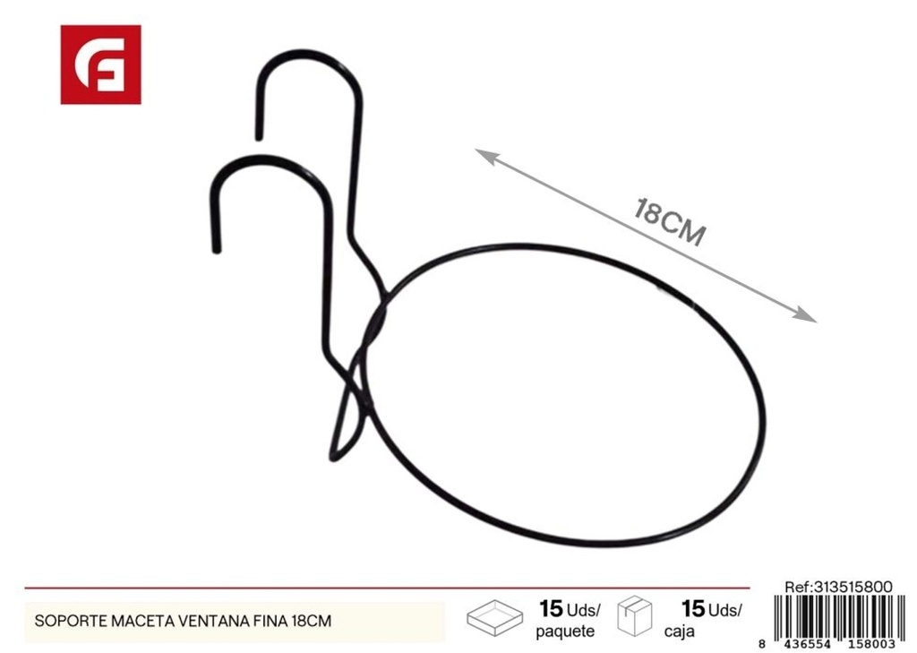 Sitio para macetas de ventana fina 18 cm - Soportes para macetas