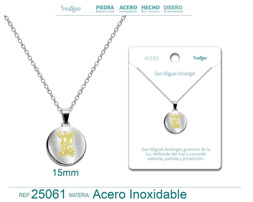 Colgante de San Miguel de Arcángel de acero inoxidable - Joyas religiosas y colgantes