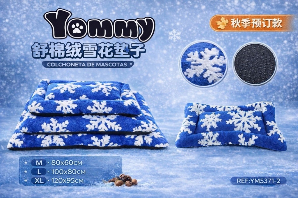 Colchoneta de perro de terciopelo color azul - Accesorios de cama para mascotas
