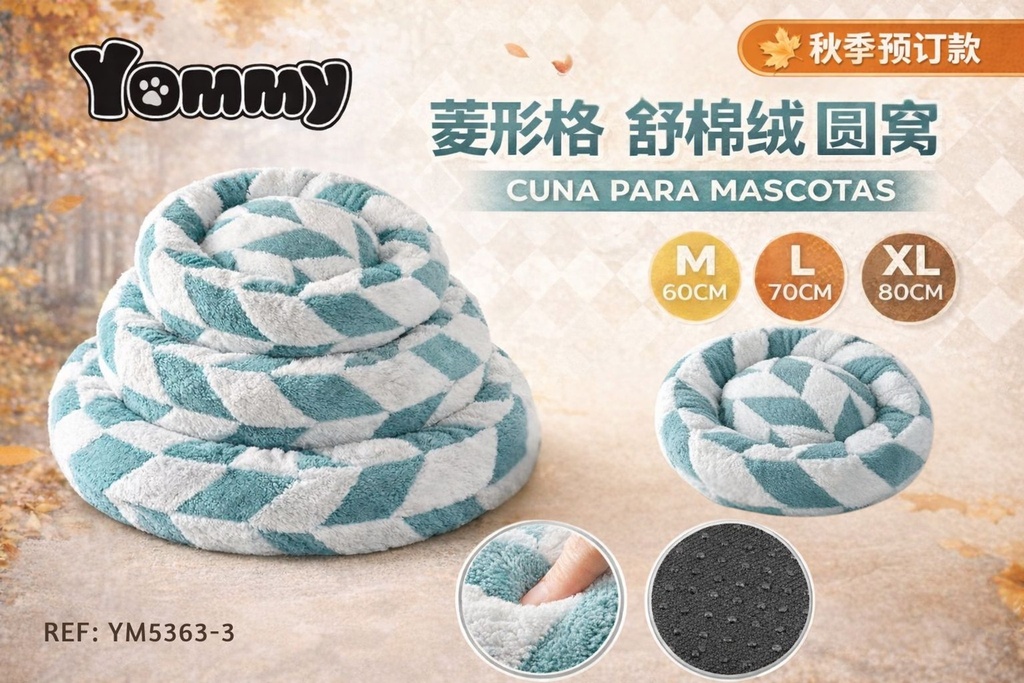 Cuna de perro de terciopelo color verde - Accesorios de cama para mascotas