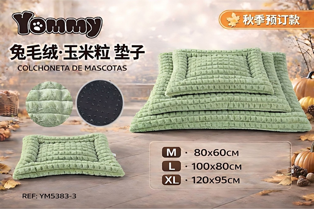 Colchoneta de perro de pelaje en verde - Accesorios para mascotas