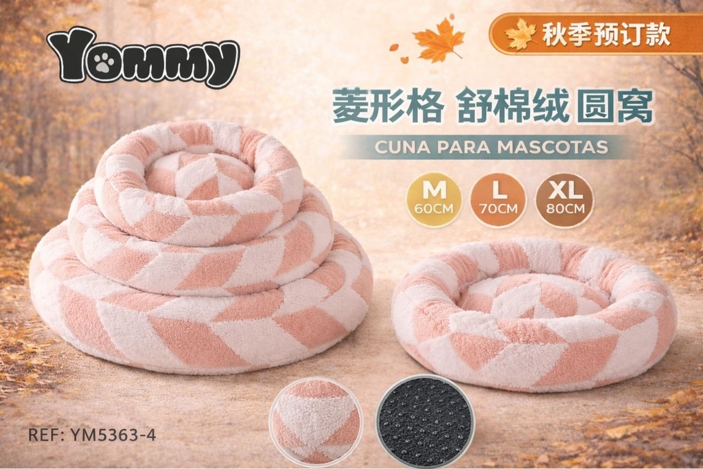 Cuna de perro de felpa de diseño en rosa - Accesorios para mascotas