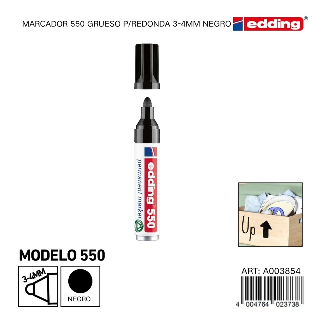 EDDING marcador 550 grueso p/redonda 3-4mm negro - Material de oficina