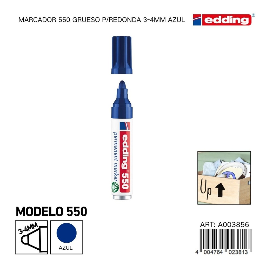 EDDING marcador 550 grueso p/redonda 3-4mm azul - Material de oficina