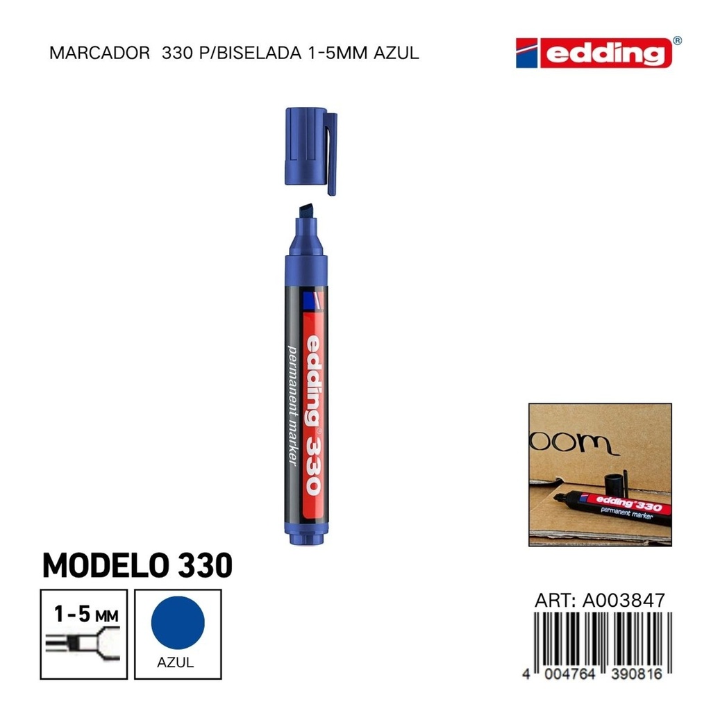 EDDING marcador 330 p/biselada 1-5mm azul - Material de oficina