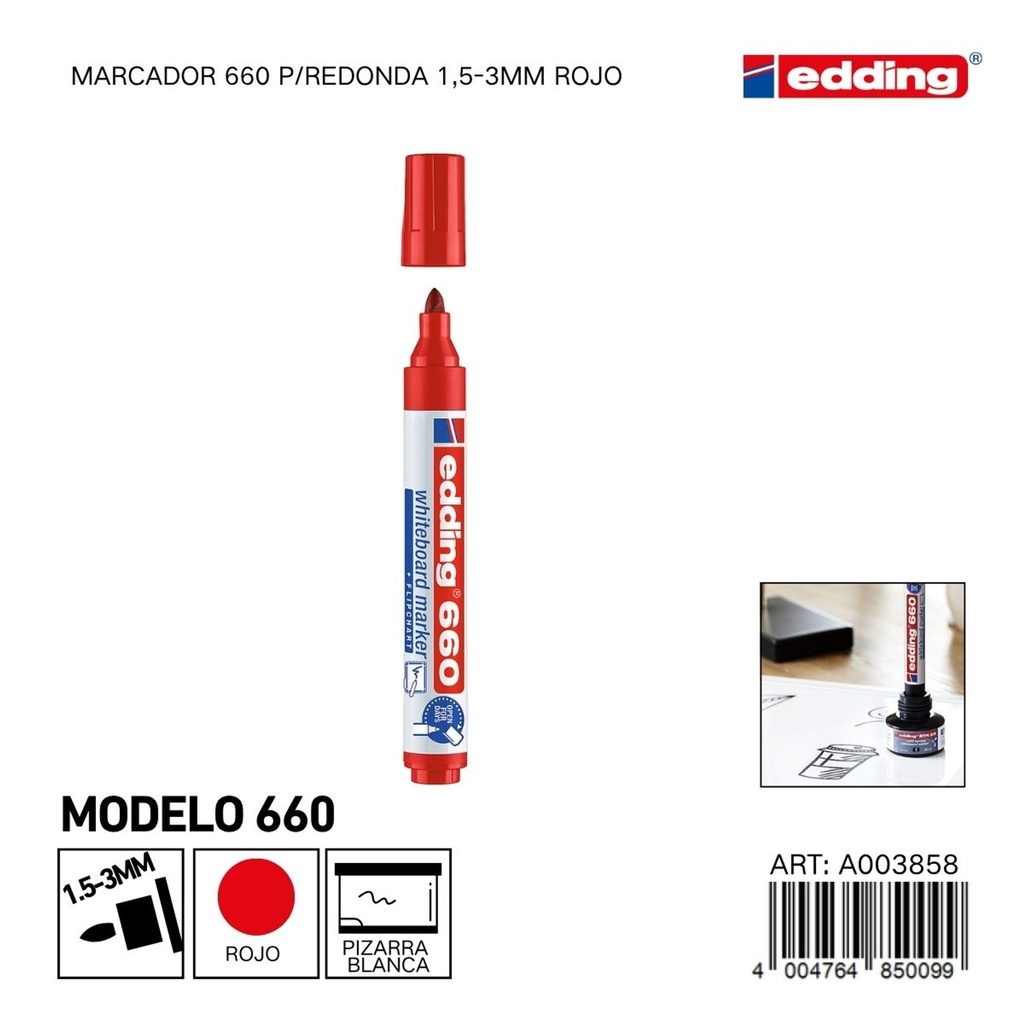 EDDING marcador 660 p/redonda 1.5-3mm rojo - Material de oficina