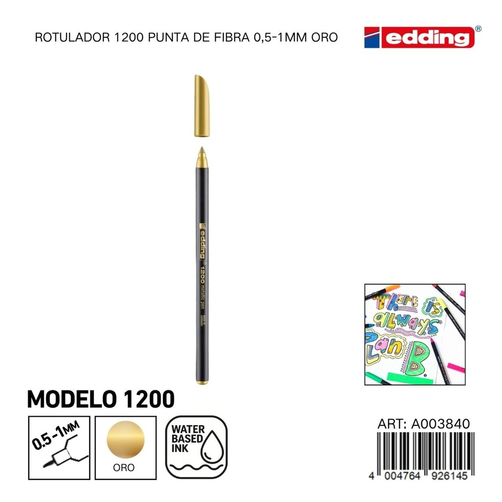 EDDING rotulador 1200 punta de fibra 0.5-1mm oro - Material de oficina