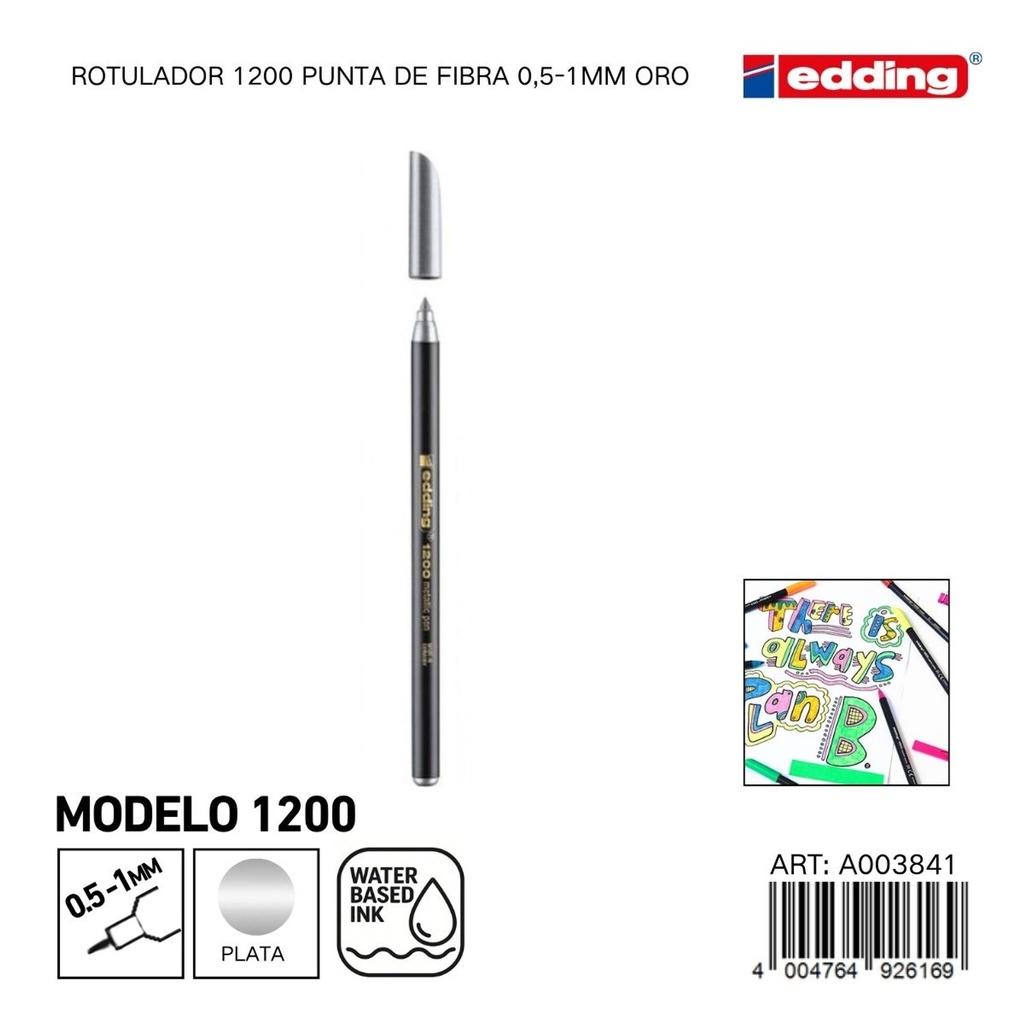 EDDING rotulador 1200 punta de fibra 0.5-1mm plata - Material de oficina