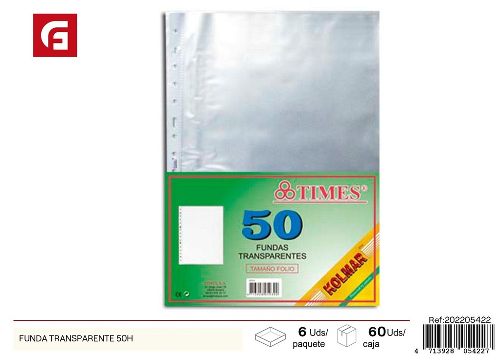 Funda transparente A4 50H - Material de oficina
