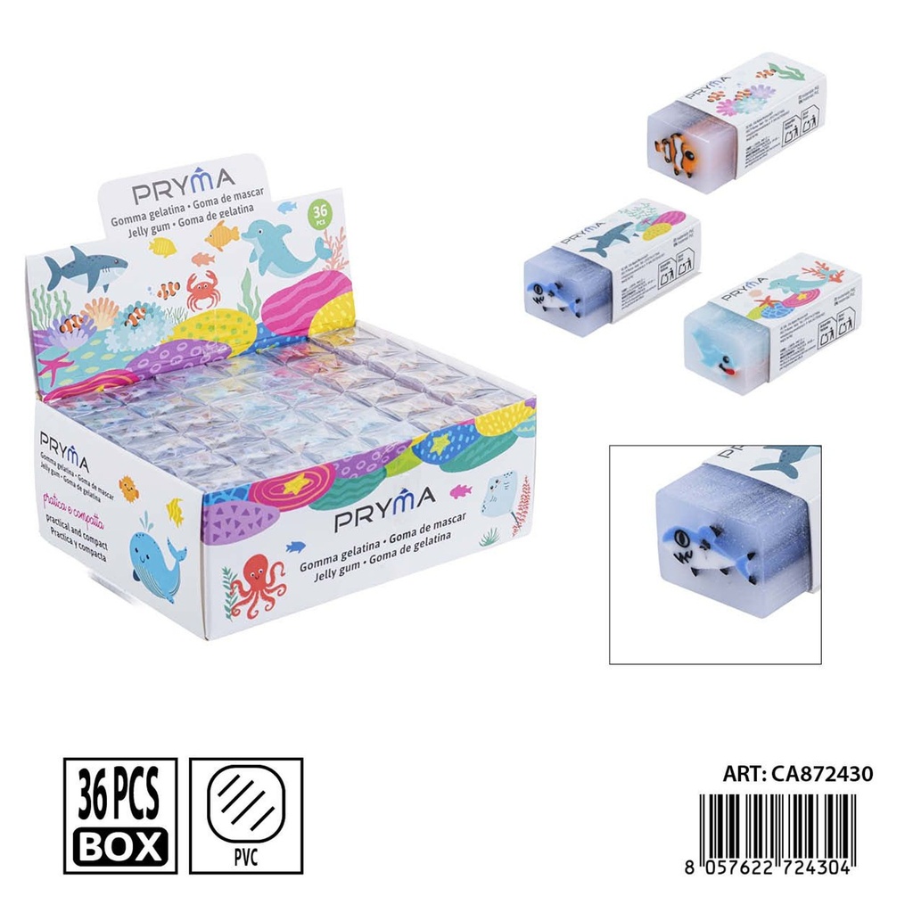 Goma de borrar Pryma en forma de océano 4.5x2x1.5 cm - Accesorios de papelería