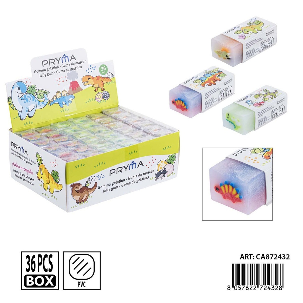 Goma de borrar Pryma en forma de dinosaurio 4.5x2x1.5 cm - Accesorios de papelería