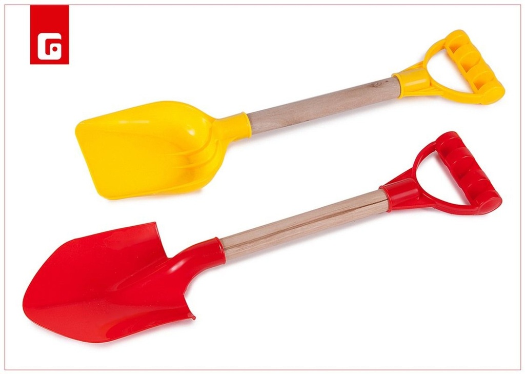 Palas de madera para playa 37 cm - Juguetes de verano y juegos en la arena