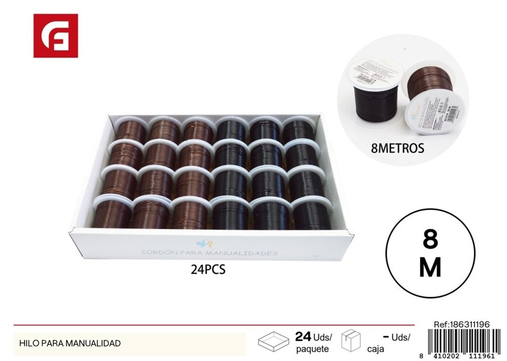 Hilo de cera coreano 1.0mm 8M negro y café - Accesorios de costura y manualidades