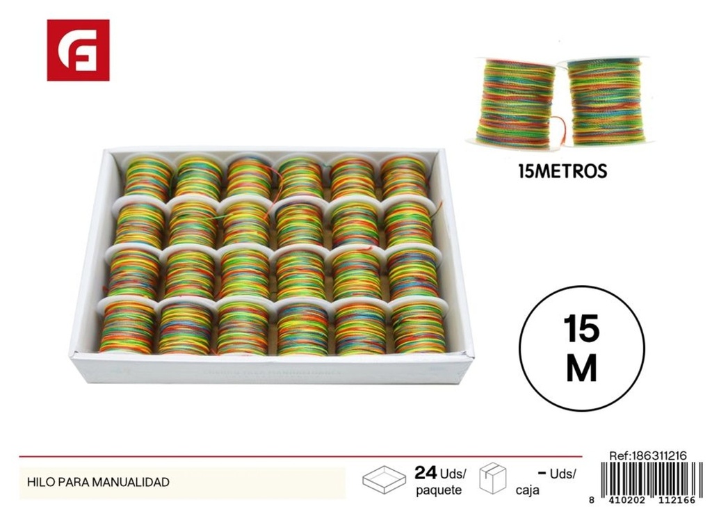 Hilo perla 12 hebras 15M multicolor - Accesorios de costura y manualidades