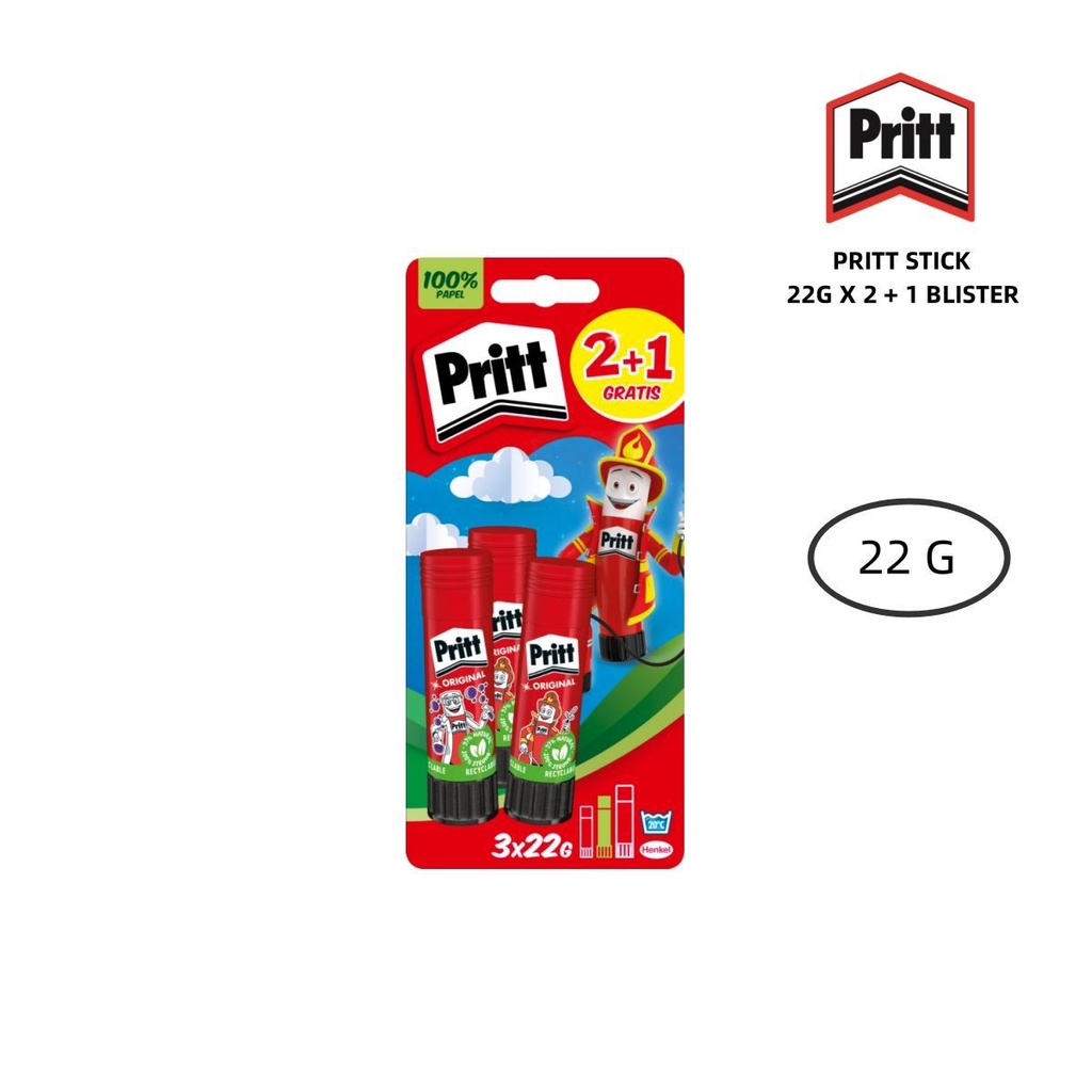 Barra de pegamento PRITT STICK 22g (set 2+1) - Materiales de oficina y artículos de papelería