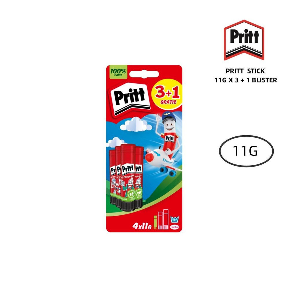 Barra de pegamento PRITT STICK 11g (set 3+1) - Materiales de oficina y artículos de papelería