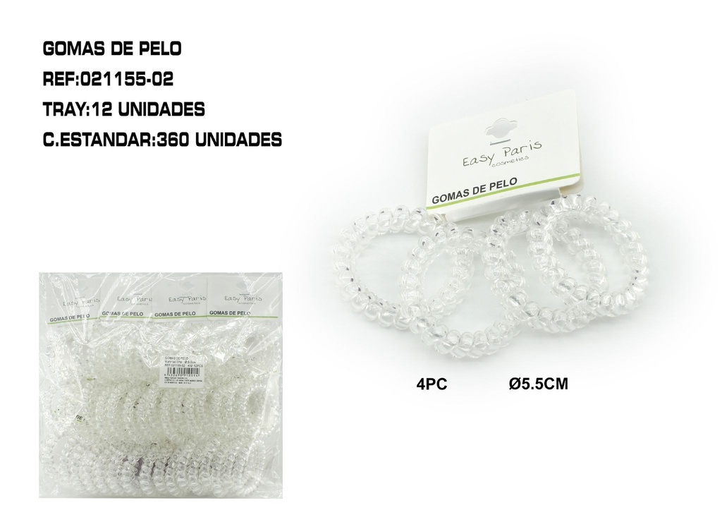 Coletero de cable 5.5 cm 12/u - Accesorios para el cabello y coleteros