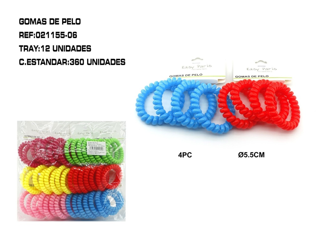 Coletero de cable 5.5 cm 12/u - Accesorios para el cabello y coleteros
