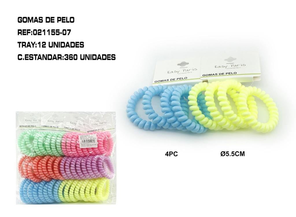Coletero de cable 5.5 cm 12/u - Accesorios para el cabello y coleteros
