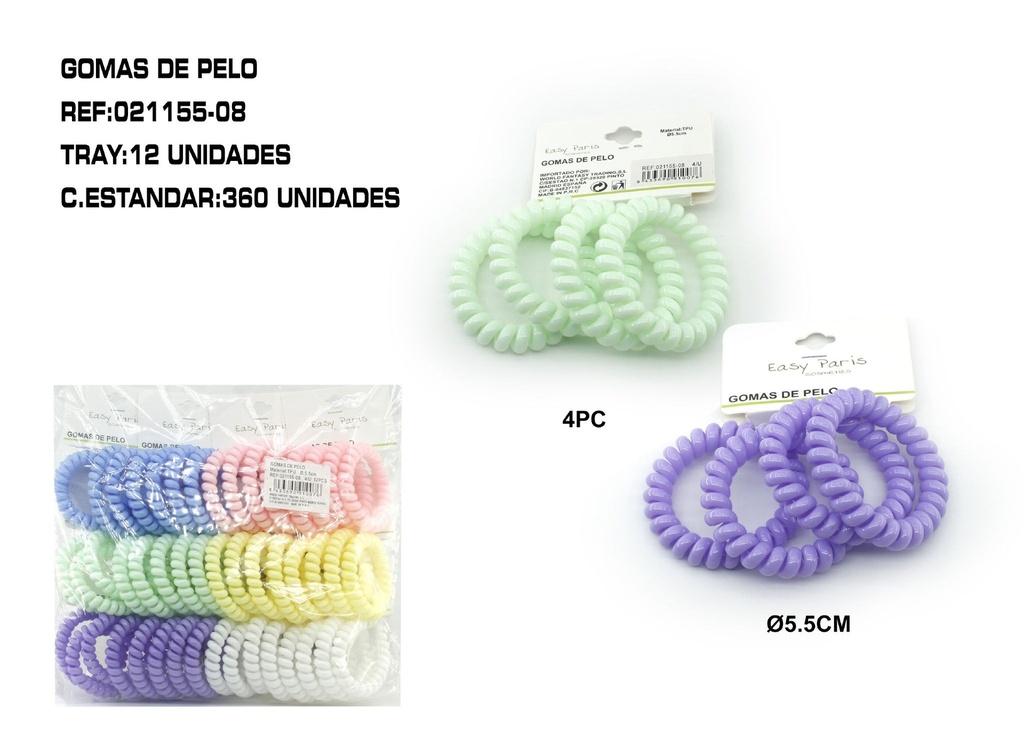 Coletero de cable 5.5 cm 12/u - Accesorios para el cabello y coleteros
