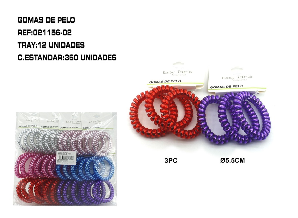 Coletero de cable 5.5 cm 12/u - Accesorios para el cabello y coleteros