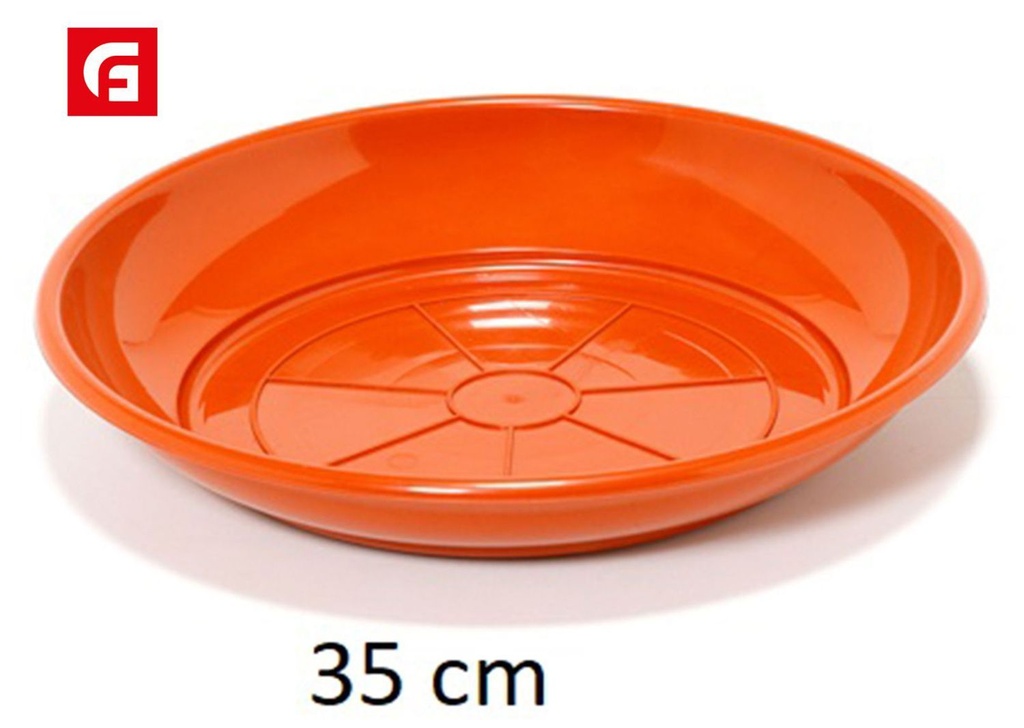 Plato maceta marrón 35cm para jardín