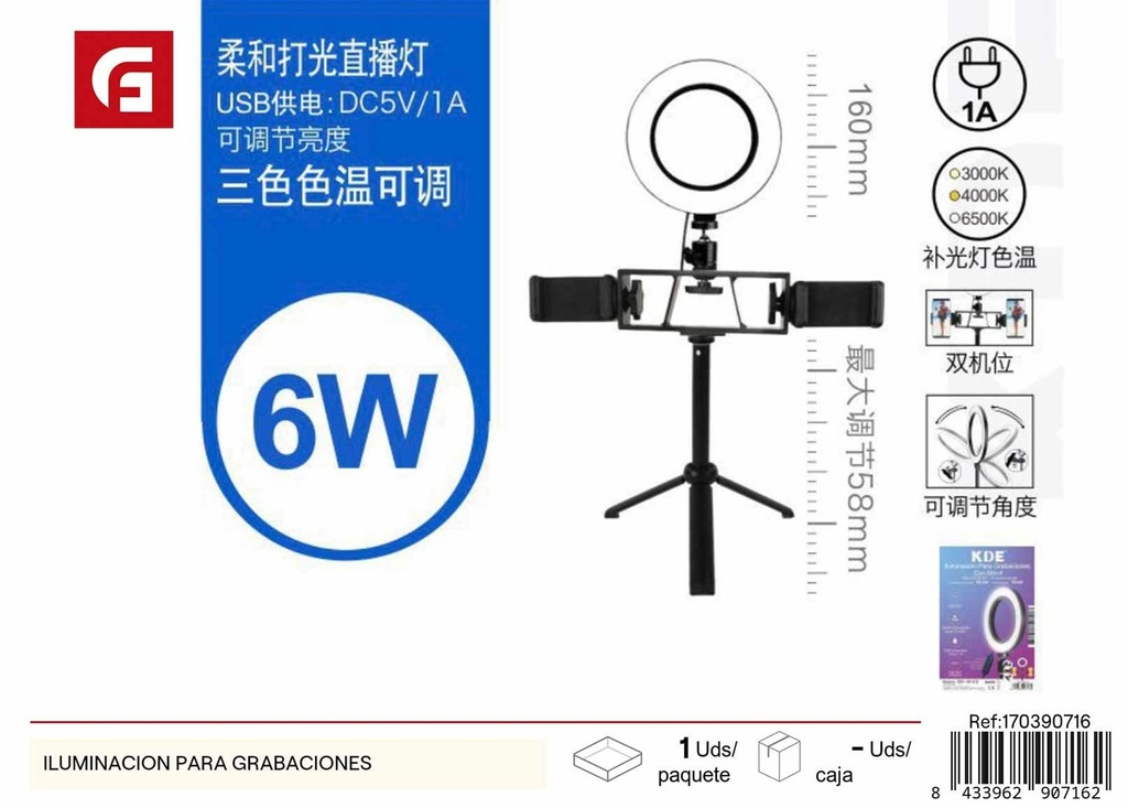 Iluminación para grabaciones - Electrónica y soportes de teléfono