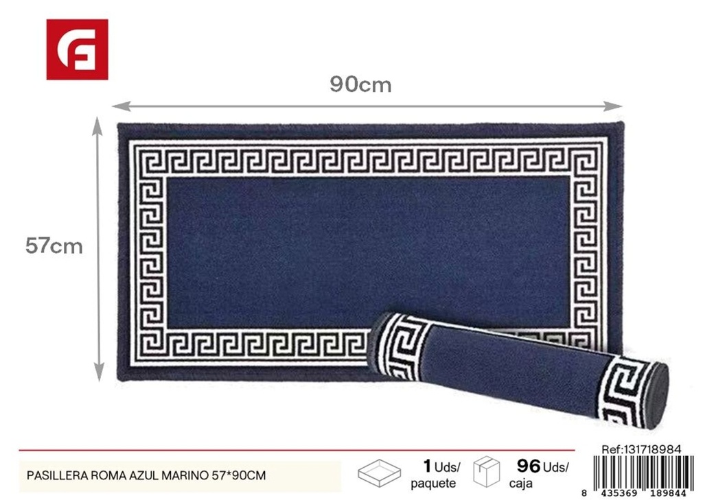 Pasillera Roma azul marino 57x90 cm - Alfombras decorativas y textiles para el hogar