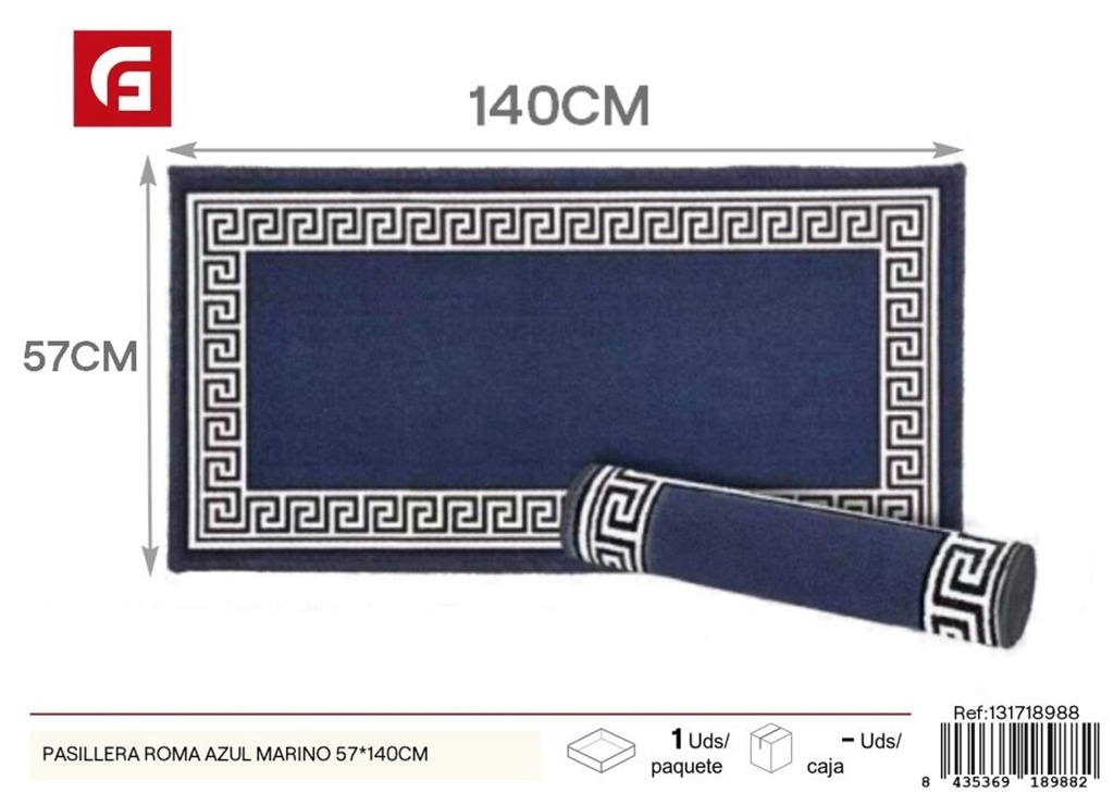 Pasillera Roma azul marino 57x140 cm - Alfombras decorativas y textiles para el hogar