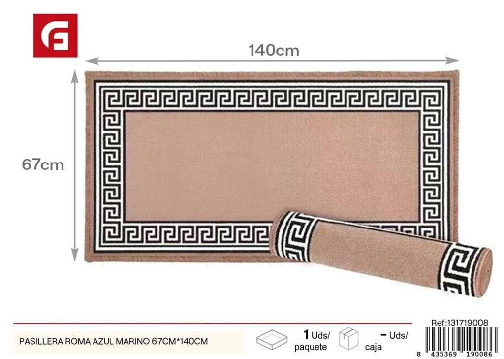 Pasillera Roma azul marino 67x140 cm - Alfombras decorativas y textiles para el hogar