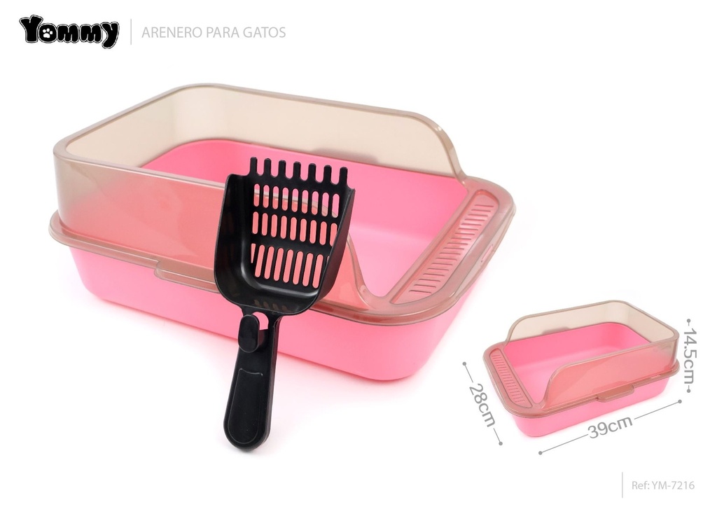 Arenero rosa 39x28x14.5 cm - Higiene para gatos