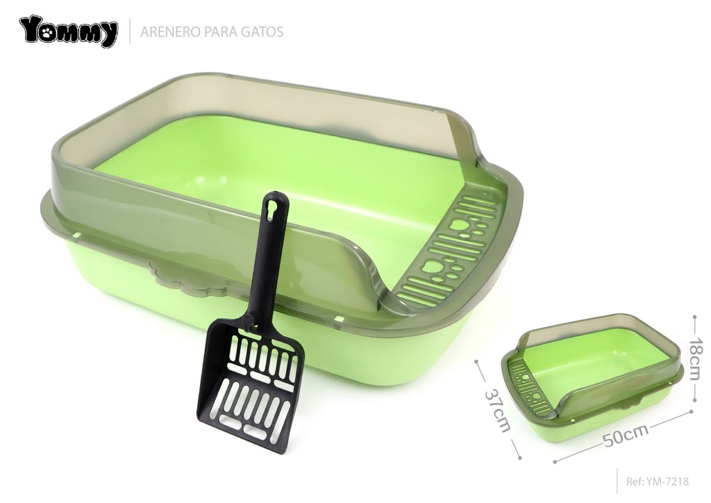 Arenero verde 50x37x18 cm - Higiene para gatos