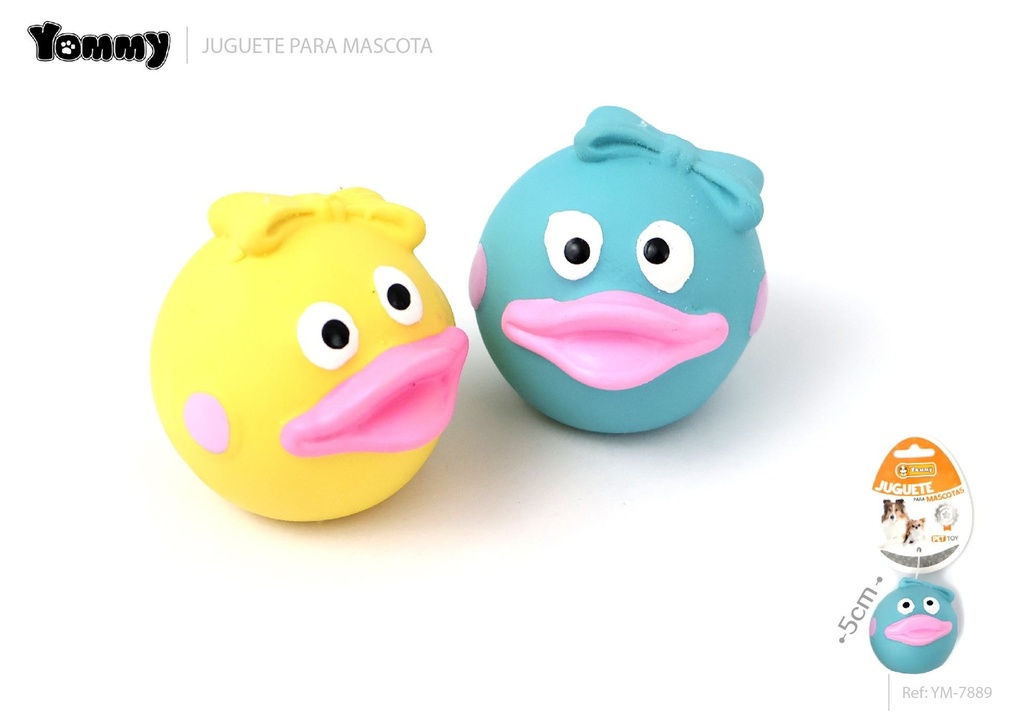 Juguete en forma de pato de látex para mascotas 5 cm - Juguetes masticables para gatos