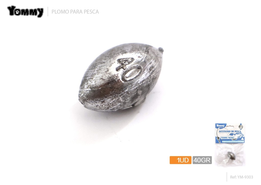 Plomo de aleación ovalada para pesca 1pc 40g - Equipos de pesca de calidad