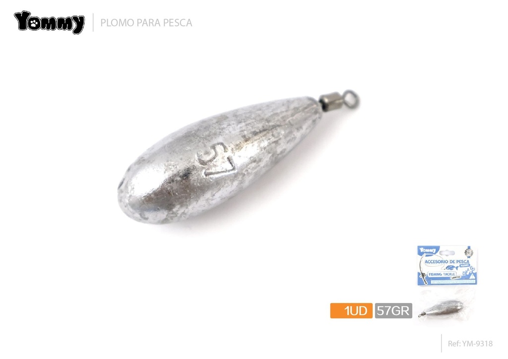 Plomo con anillo giratorio 1pc 57g para pesca - Herramientas de pesca eficientes